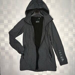 Bench BROKEN ZIPPER Charcoal Gray Hooded Zip Jacket
